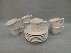 Jackson China Restaurant Ware Demitasse Set of 6 Cups and Saucers - Mint Condition