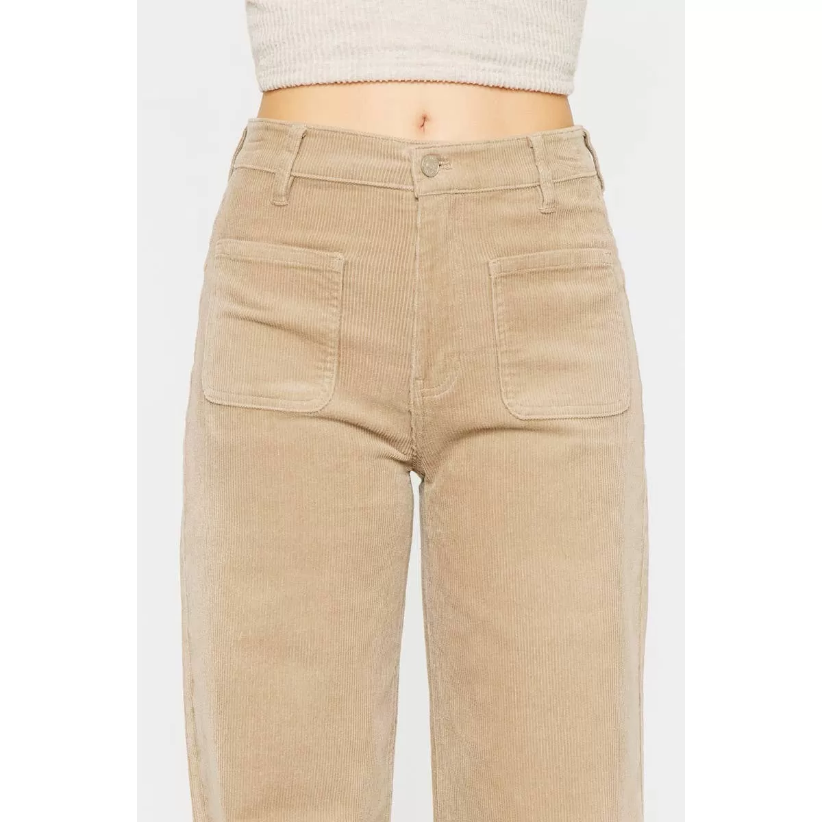 Kan Kan Ultra High Rise - Khaki Corduroy Pants