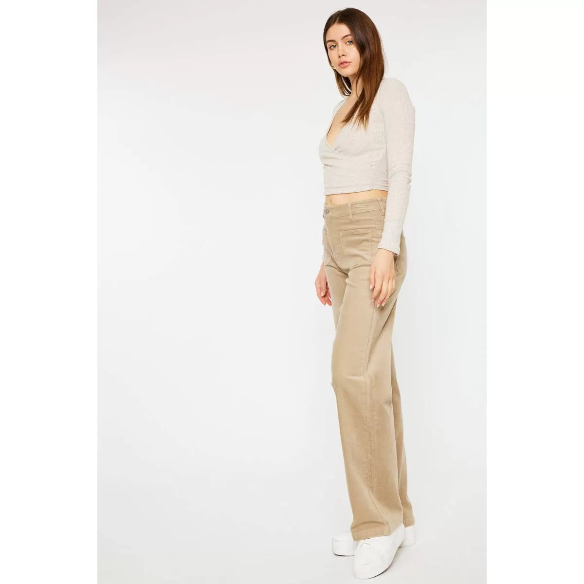 Kan Kan Ultra High Rise - Khaki Corduroy Pants