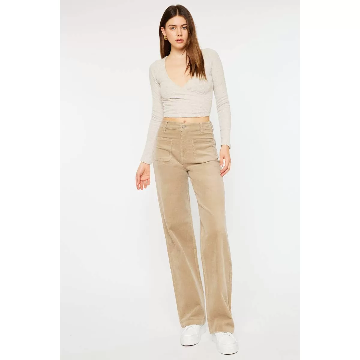 Kan Kan Ultra High Rise - Khaki Corduroy Pants