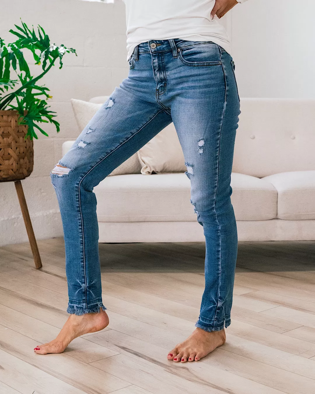 KanCan Blaire Released Hem Distressed Skinny Jeans