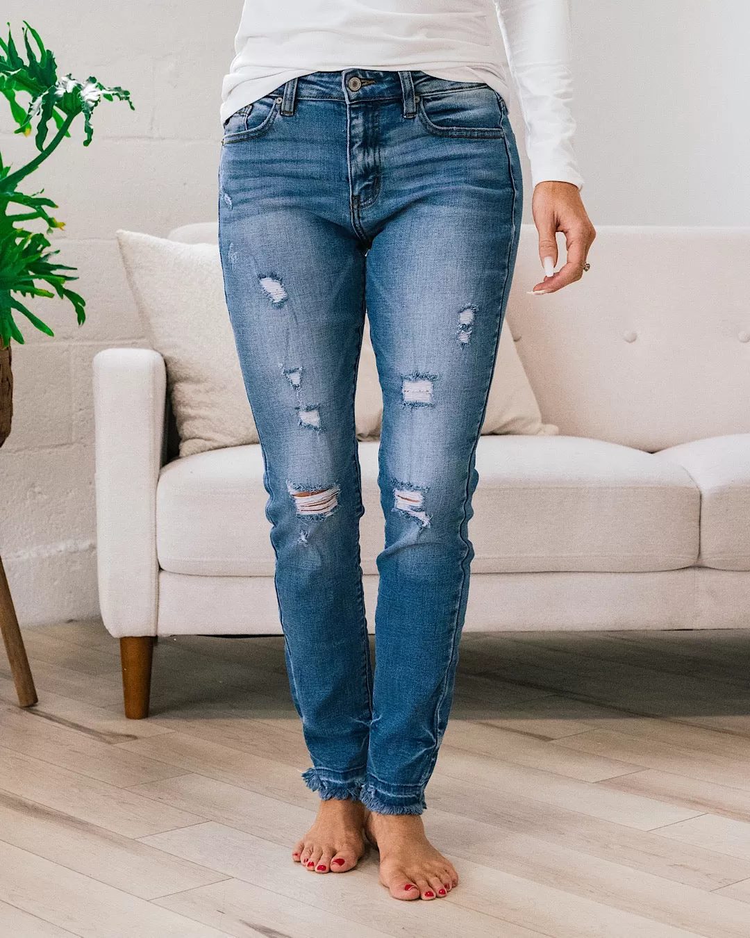 KanCan Blaire Released Hem Distressed Skinny Jeans