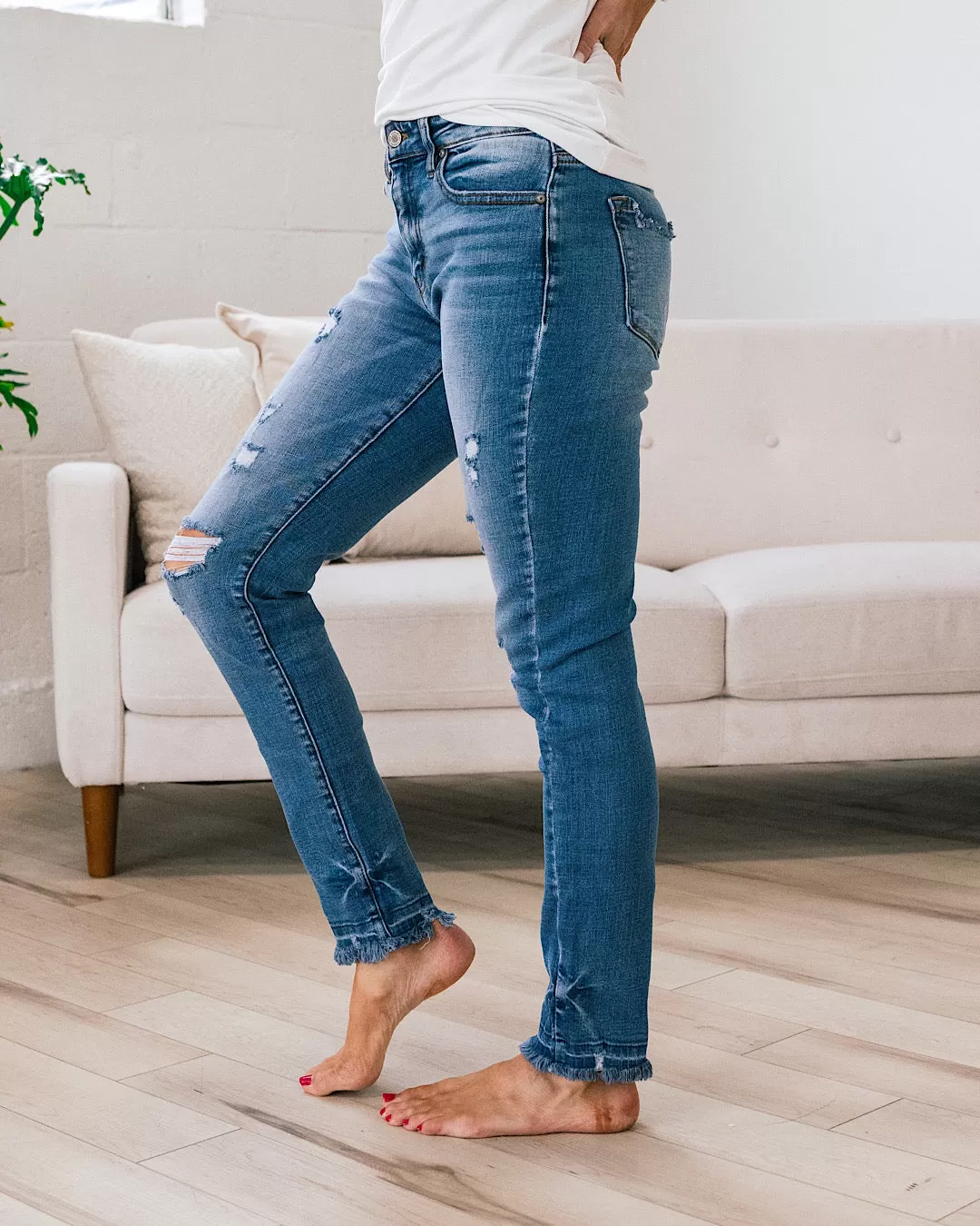 KanCan Blaire Released Hem Distressed Skinny Jeans