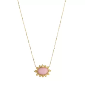 KNIGHT & DAY - Semi Precious Pink Jade Stone Necklace