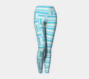 Matrix and Stripes Yoga Leggings