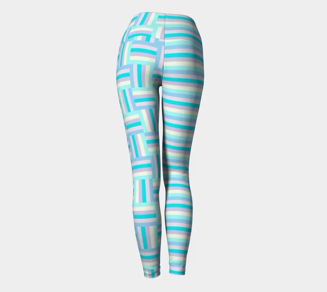 Matrix and Stripes Yoga Leggings