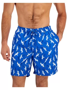 Mens Animal Print Polyester Swim Trunks