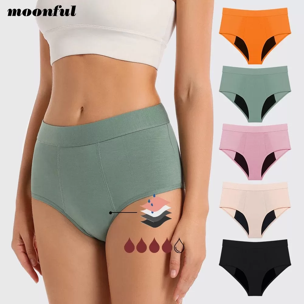 Menstrual Panties Women Abundant Flow Menstrual Period Panties High Waist Menstrual Cycle Absorbent Underwear Leak Proof Panties