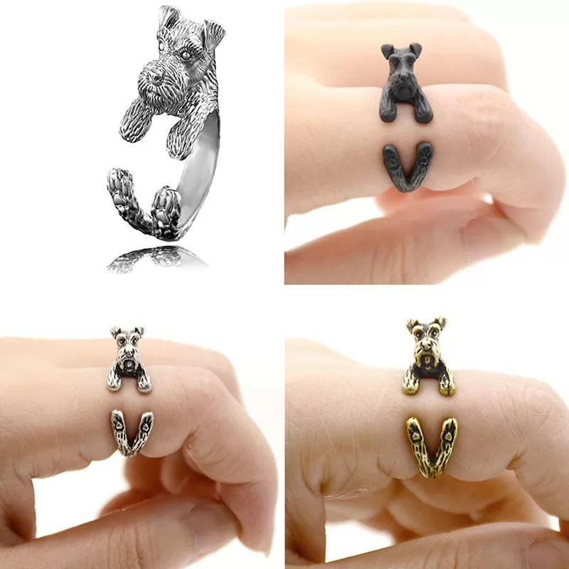 Miniature Schnauzer Dog Wrap Adjustable Ring