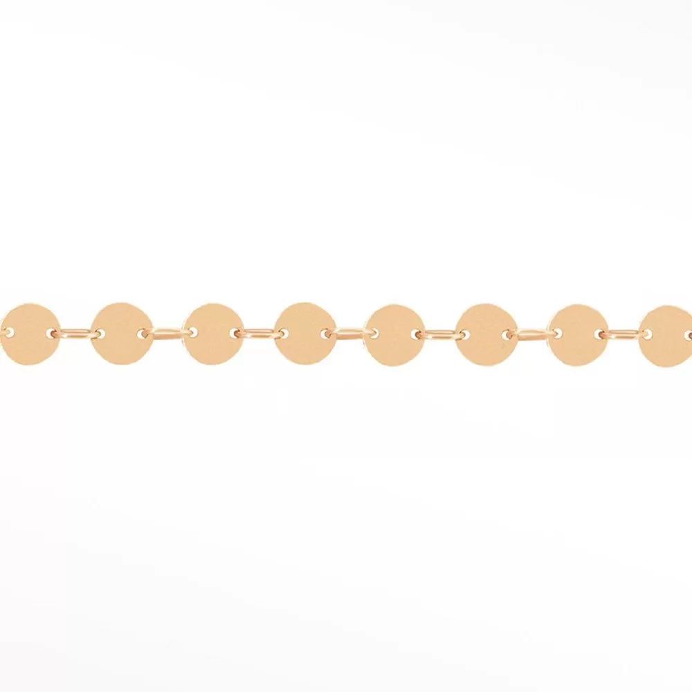 Mirror Round 4mm 14k Rose Gold Chain Designer Line for Permanent Jewelry Sold by the inch