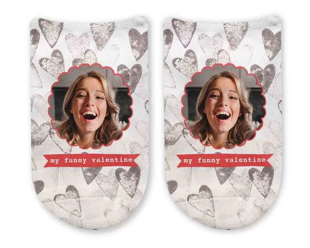 My Funny Valentine Socks with Photo and Heart Design