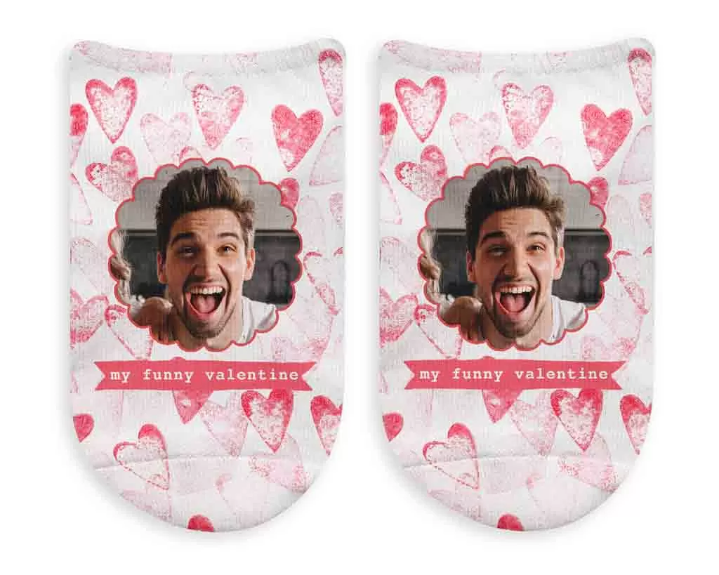 My Funny Valentine Socks with Photo and Heart Design