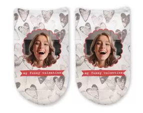 My Funny Valentine Socks with Photo and Heart Design