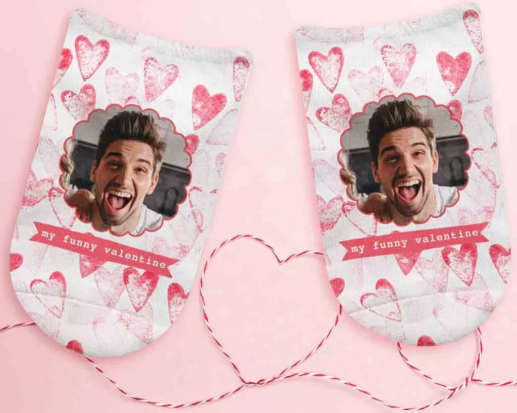 My Funny Valentine Socks with Photo and Heart Design