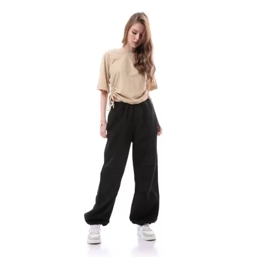 O168051 Trendy Loose Fit Parachute Pants With Elastic Waist & Hem