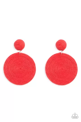 Paparazzi Accessories - Circulate The Room - Red Earrings