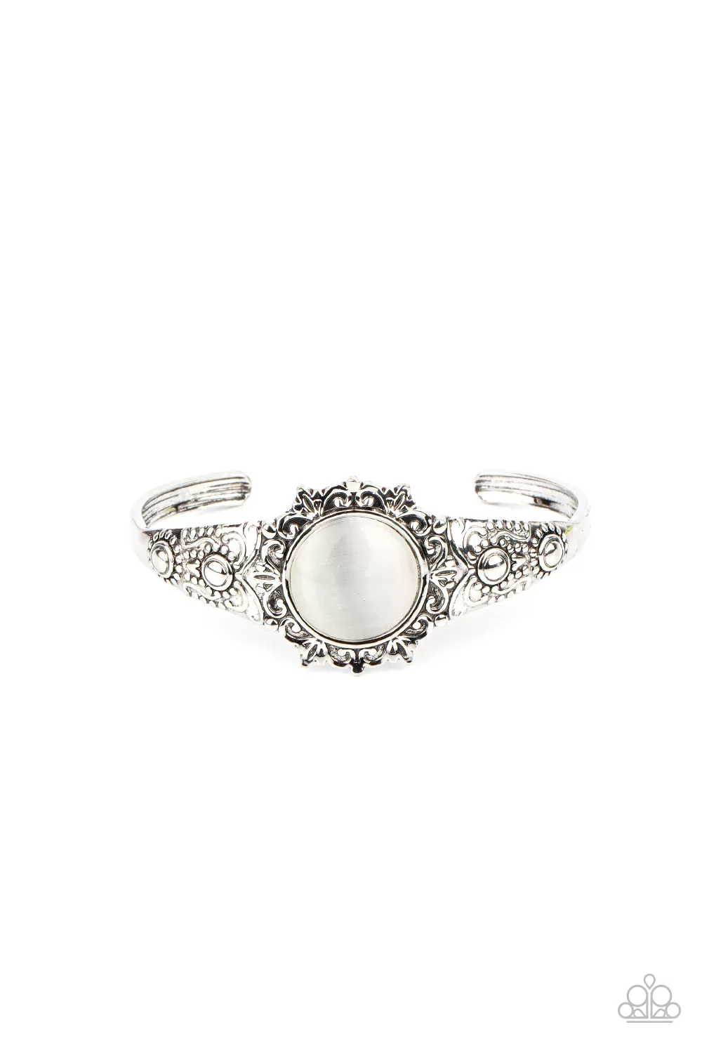 Paparazzi Extravagantly Enchanting - White Cuff Bracelet