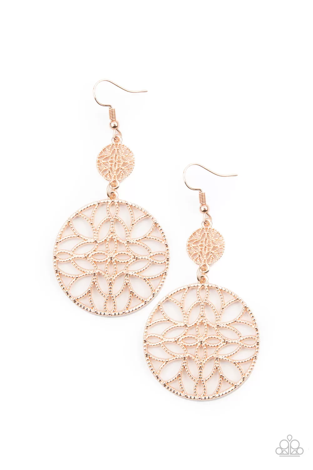 Paparazzi Mandala Eden - Rose Gold Earrings