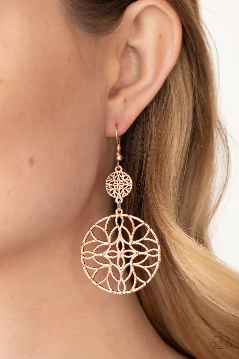 Paparazzi Mandala Eden - Rose Gold Earrings