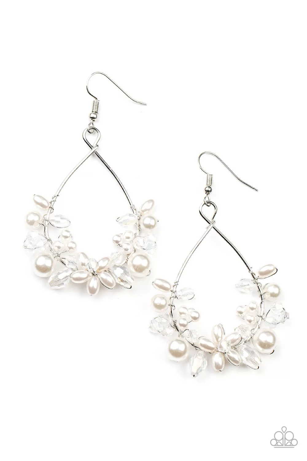 Paparazzi Marina Banquet - White Pearl Earrings