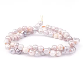 Peach Moonstone Plated 6mm Round Faceted - 15-16 Inch