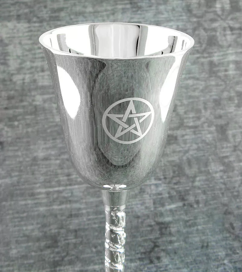 Pentagram Chalice with Rope Stem, 4-3/4 Inch