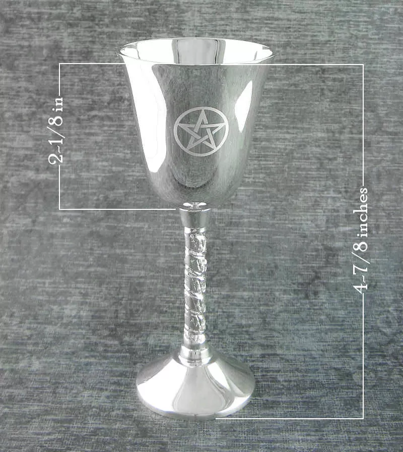 Pentagram Chalice with Rope Stem, 4-3/4 Inch