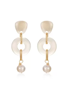 Perfectly Suited Resin and Pearl Dangle Earrings