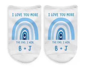 Personalized I Love You More with Blue Rainbow Design