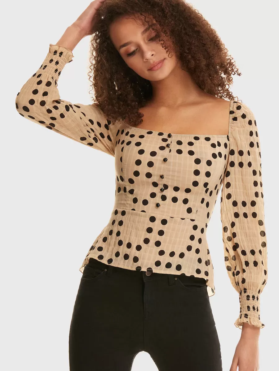 Polka Dot Peplum Top