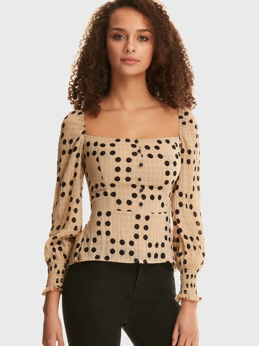 Polka Dot Peplum Top