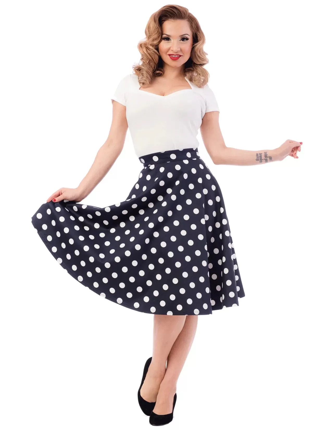 Polka Dot Swing Skirt