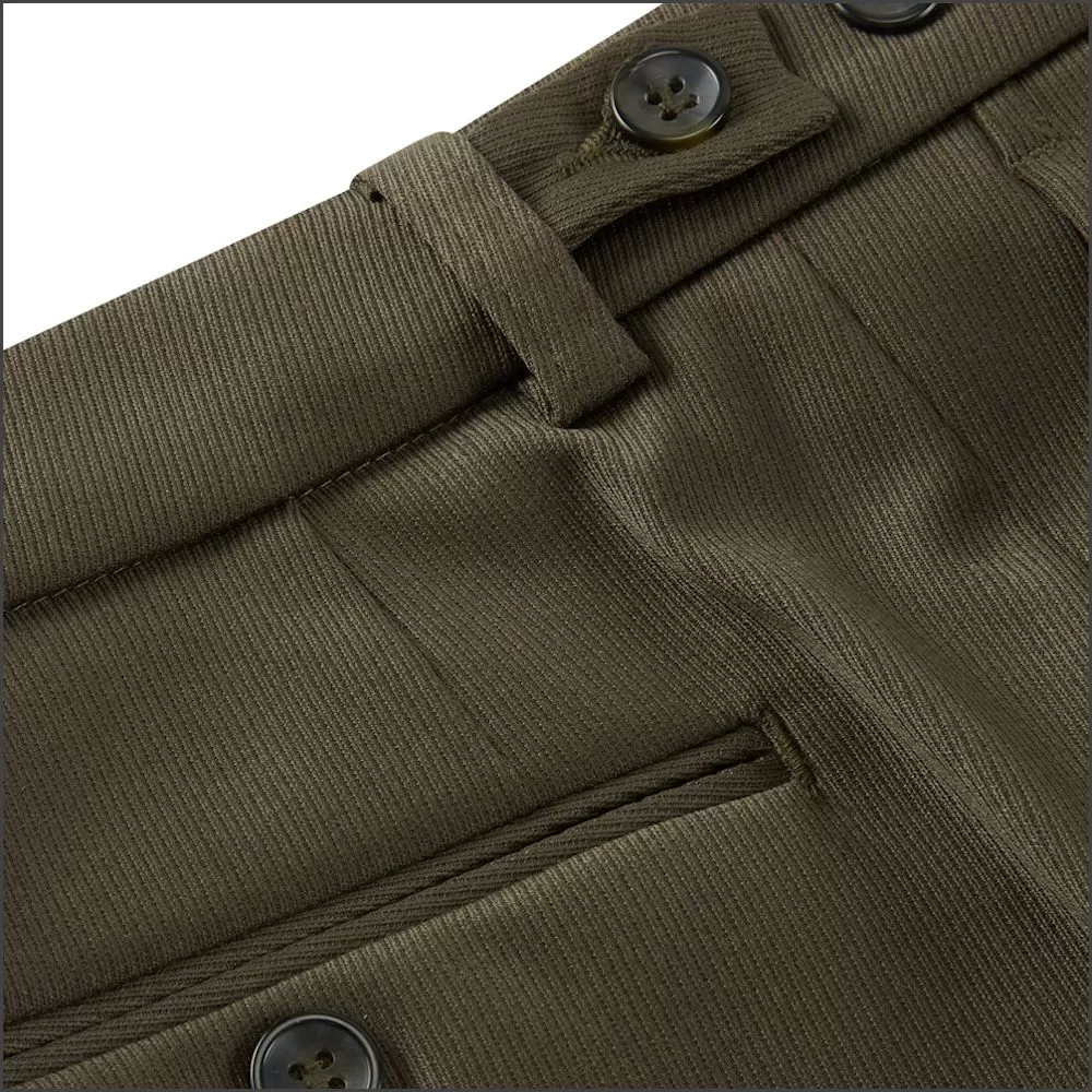 Prestige Green Wool Blend Cavalry Twill Trouser>>