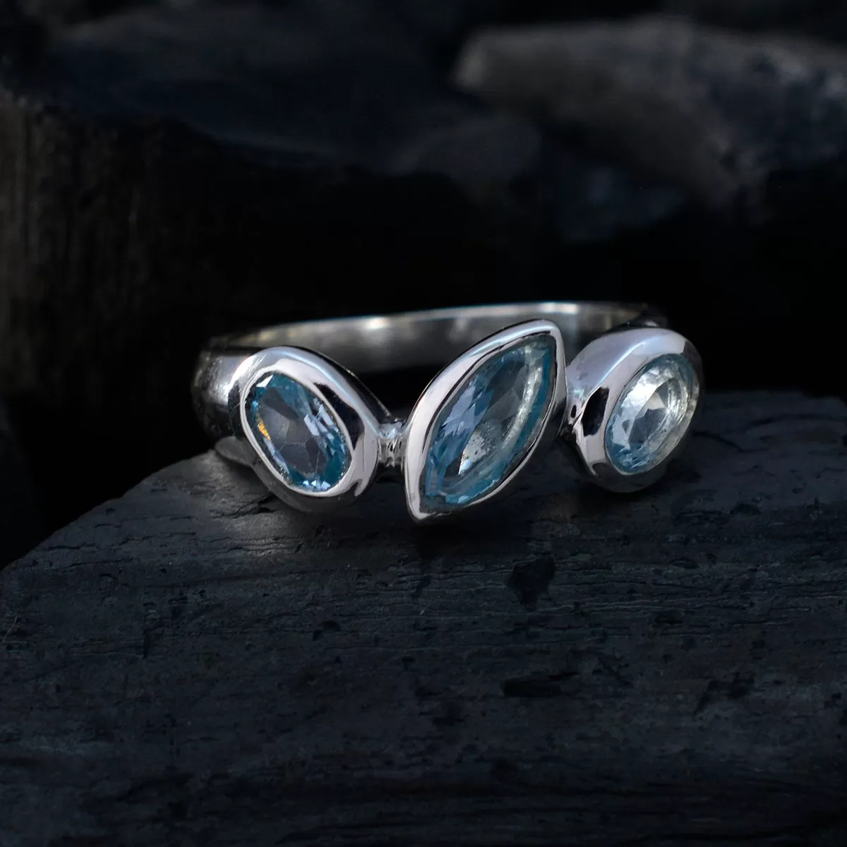 Ravishing Stone Blue Topaz 925 Sterling Silver Rings Justice Jewelry