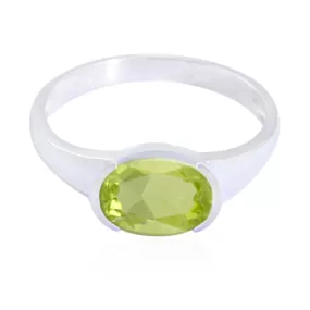 Refined Gemstones Peridot 925 Sterling Silver Rings Dream Jewelry