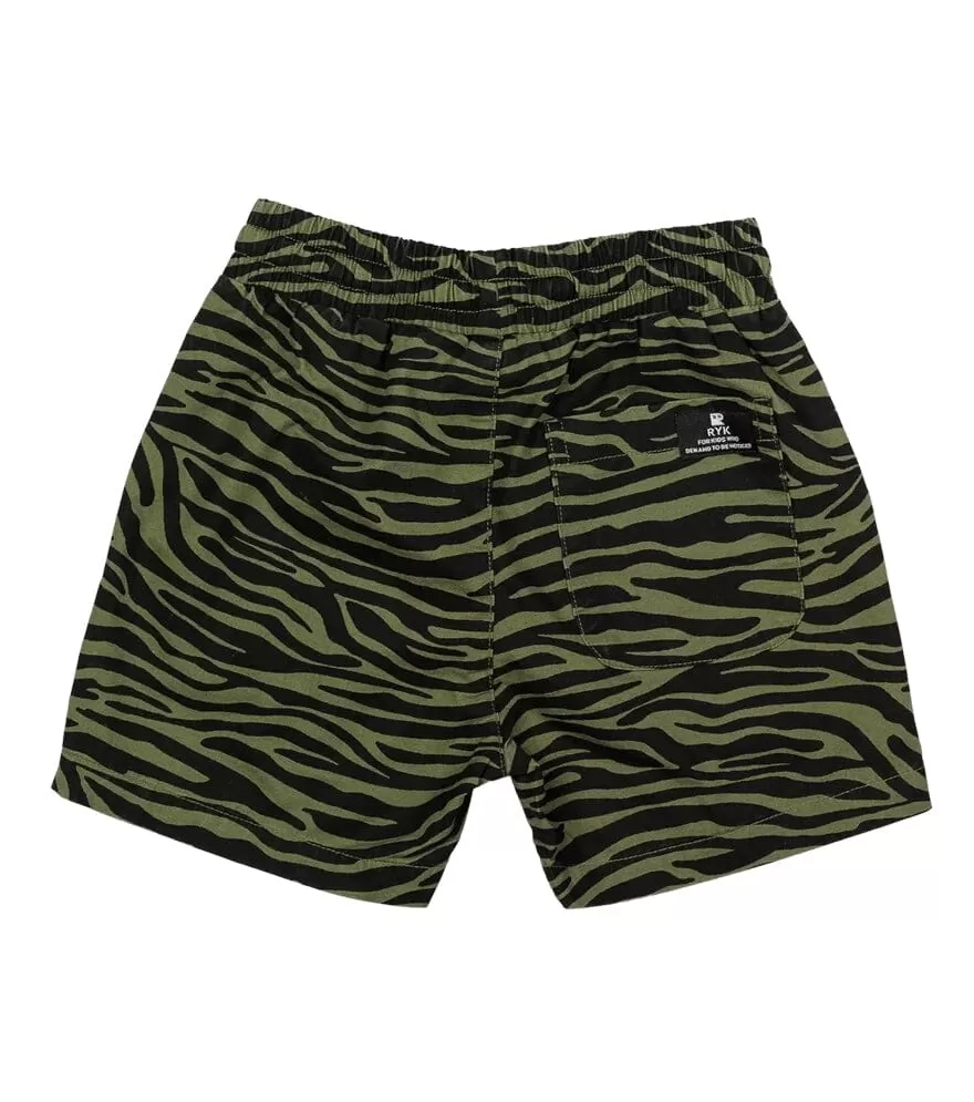 Rock Your Kid - KHAKI TIGER SHORTS