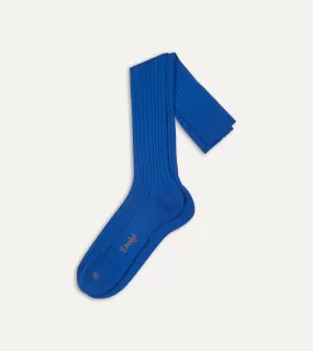 Royal Blue Cotton Over-the-Calf Socks