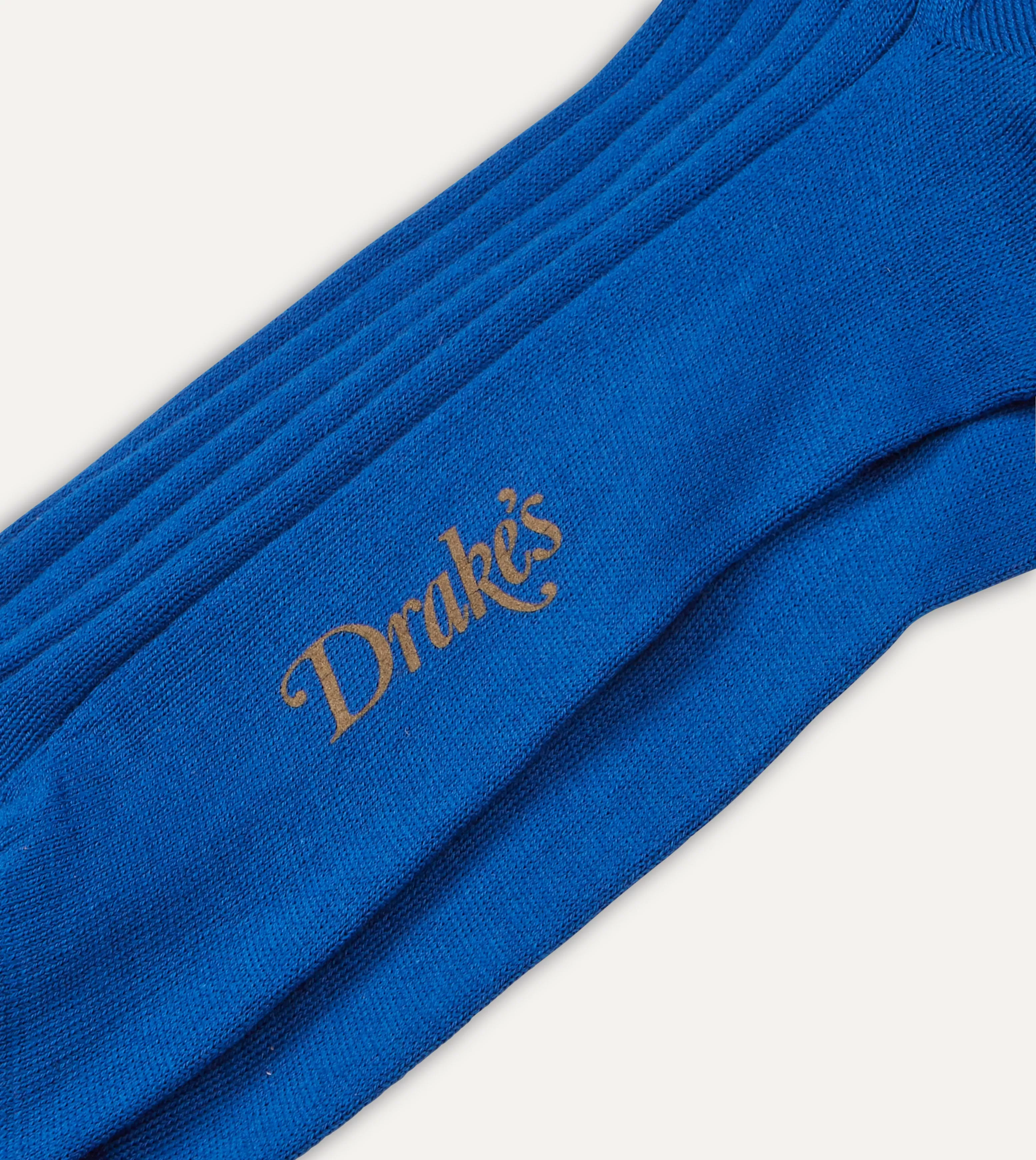 Royal Blue Cotton Over-the-Calf Socks