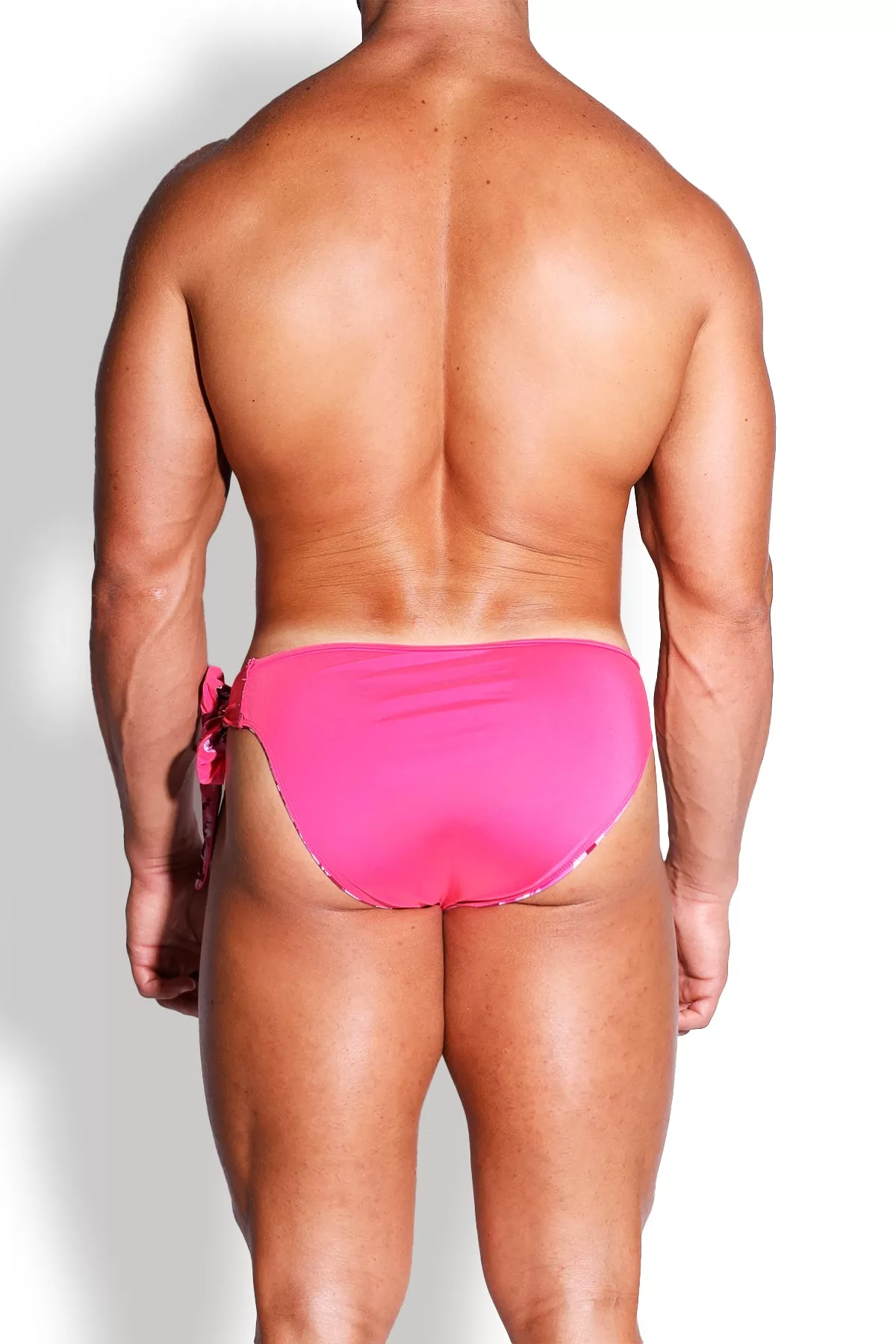 Side-tie Swim Briefs - Reversible-Pink/Camo