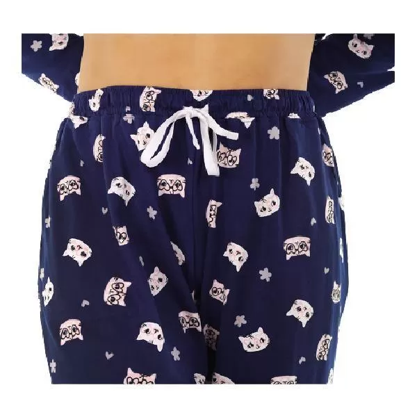 Siesta Finish Cat Print Shirt & PJ Set