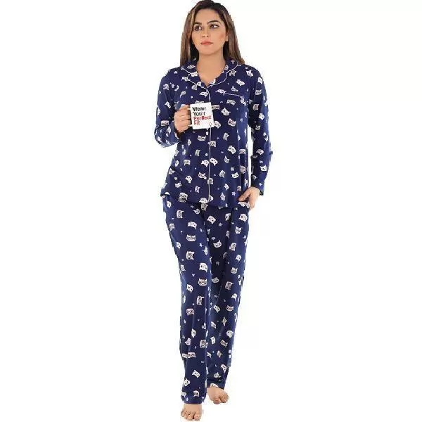 Siesta Finish Cat Print Shirt & PJ Set