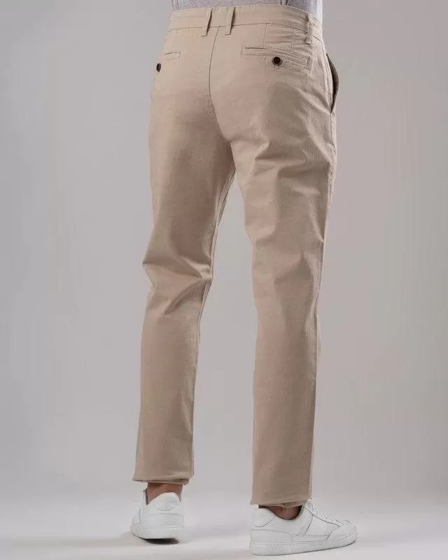 SLIM FIT CHINO TROUSERS  - BEIGE