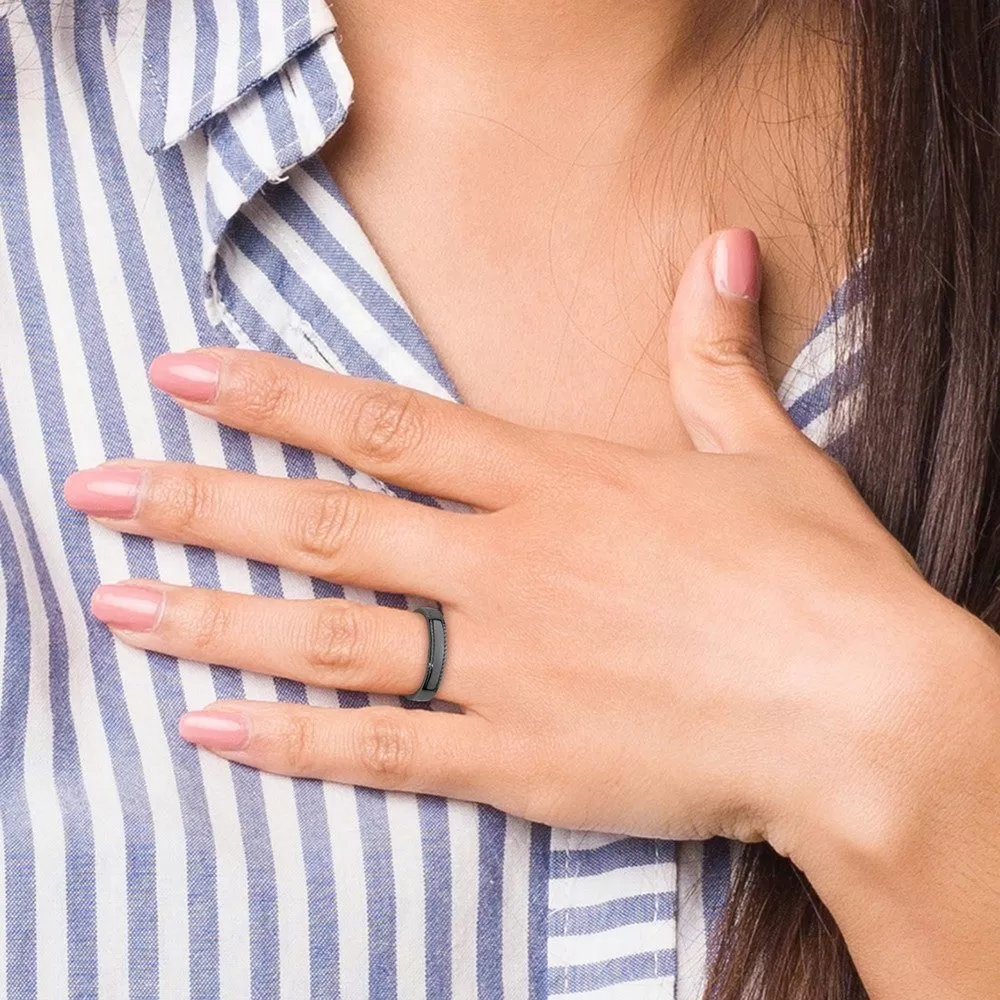 Stackable Expressions Black-Plated Ring in Sterling Silver