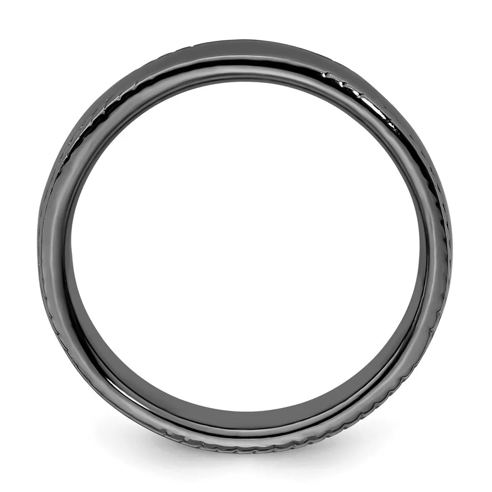 Stackable Expressions Black-Plated Ring in Sterling Silver