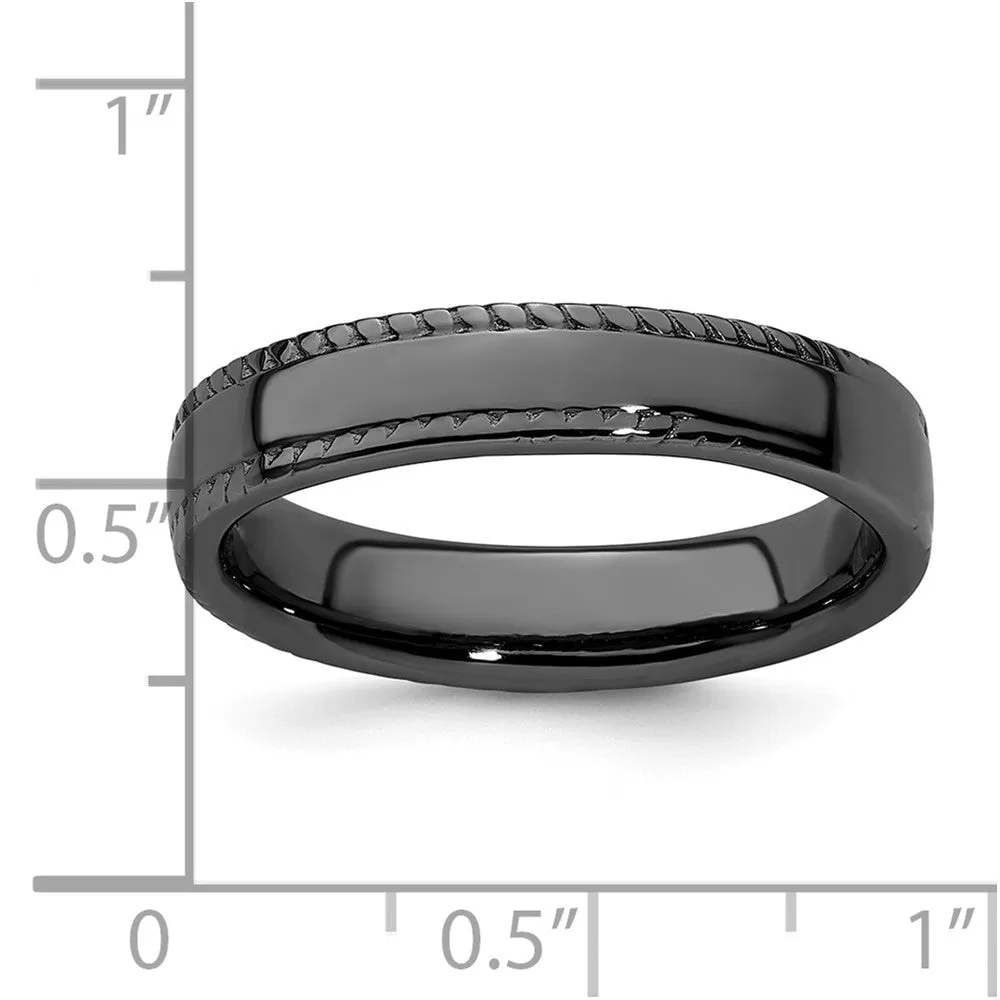 Stackable Expressions Black-Plated Ring in Sterling Silver