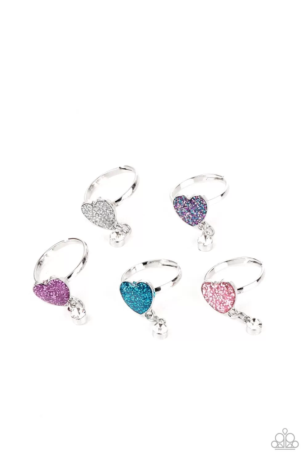 Starlet Shimmer Paparazzi Little Diva Heart Dangle Rings 10 Pack