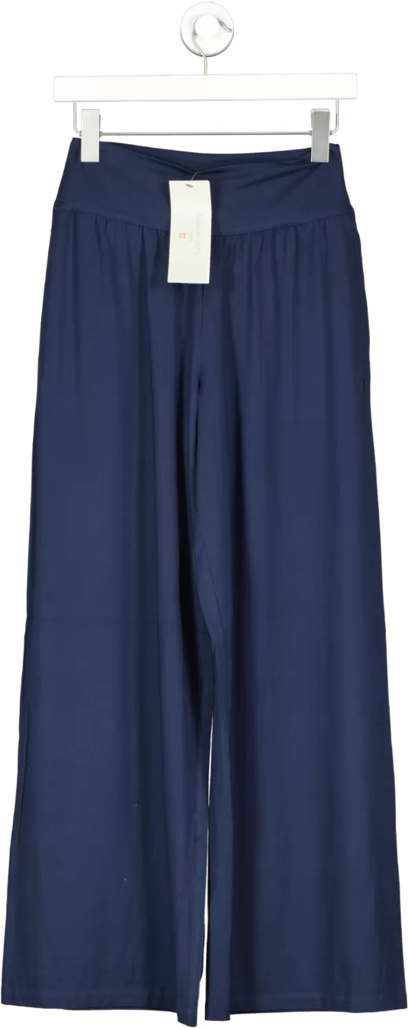 Sweaty Betty Navy Blue Modal Wide Leg Trousers Bnwt UK XS