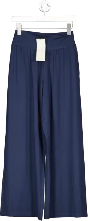 Sweaty Betty Navy Blue Modal Wide Leg Trousers Bnwt UK XS