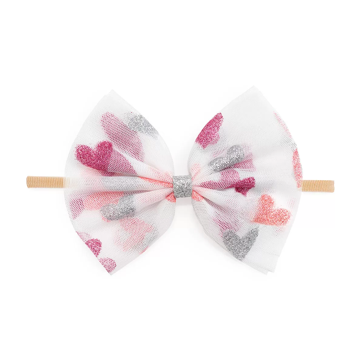 Sweet Wink Glitter Heart Valentine's Day Tulle Baby Headband