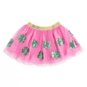 Sweet Wink Pink Shamrock Sequin Tutu